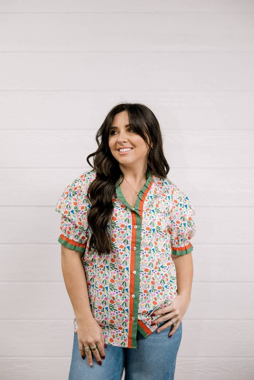 NEW LAYERZ CLOTHING lucy top in beige multi